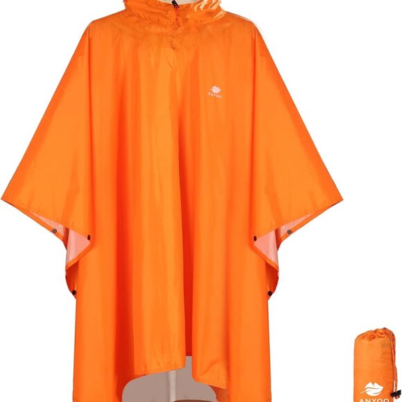 Other - Hooded Rain Poncho for Adults Waterproof Lightweight Rain Coat for Men Women Reu